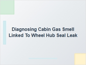Identifying a Cabin Gas Smell From Wheel Hub Seal Leaks